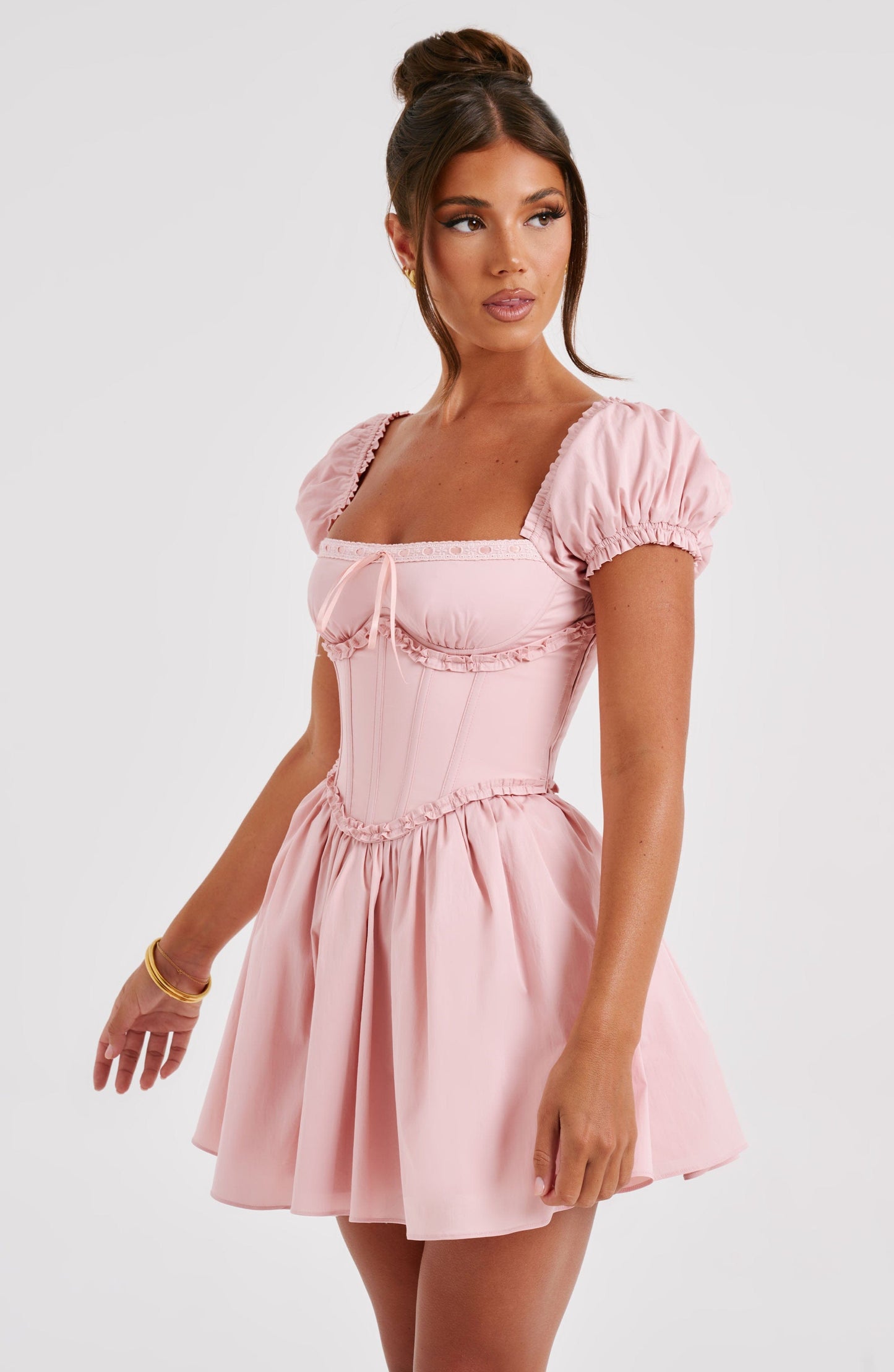 Penelope Mini Elbise - Blush