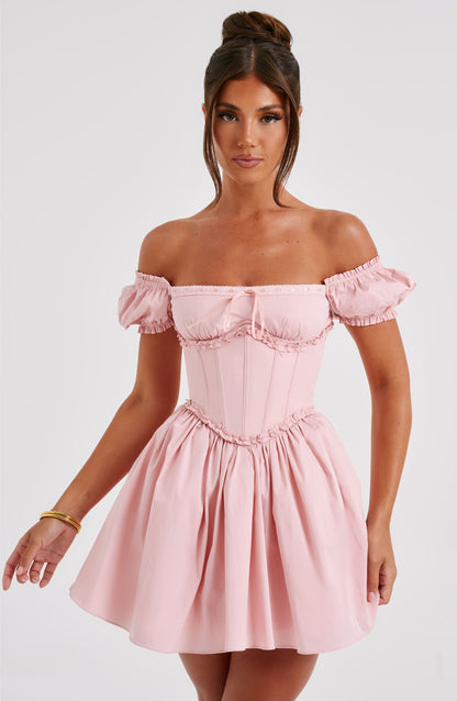 Penelope Mini Elbise - Blush