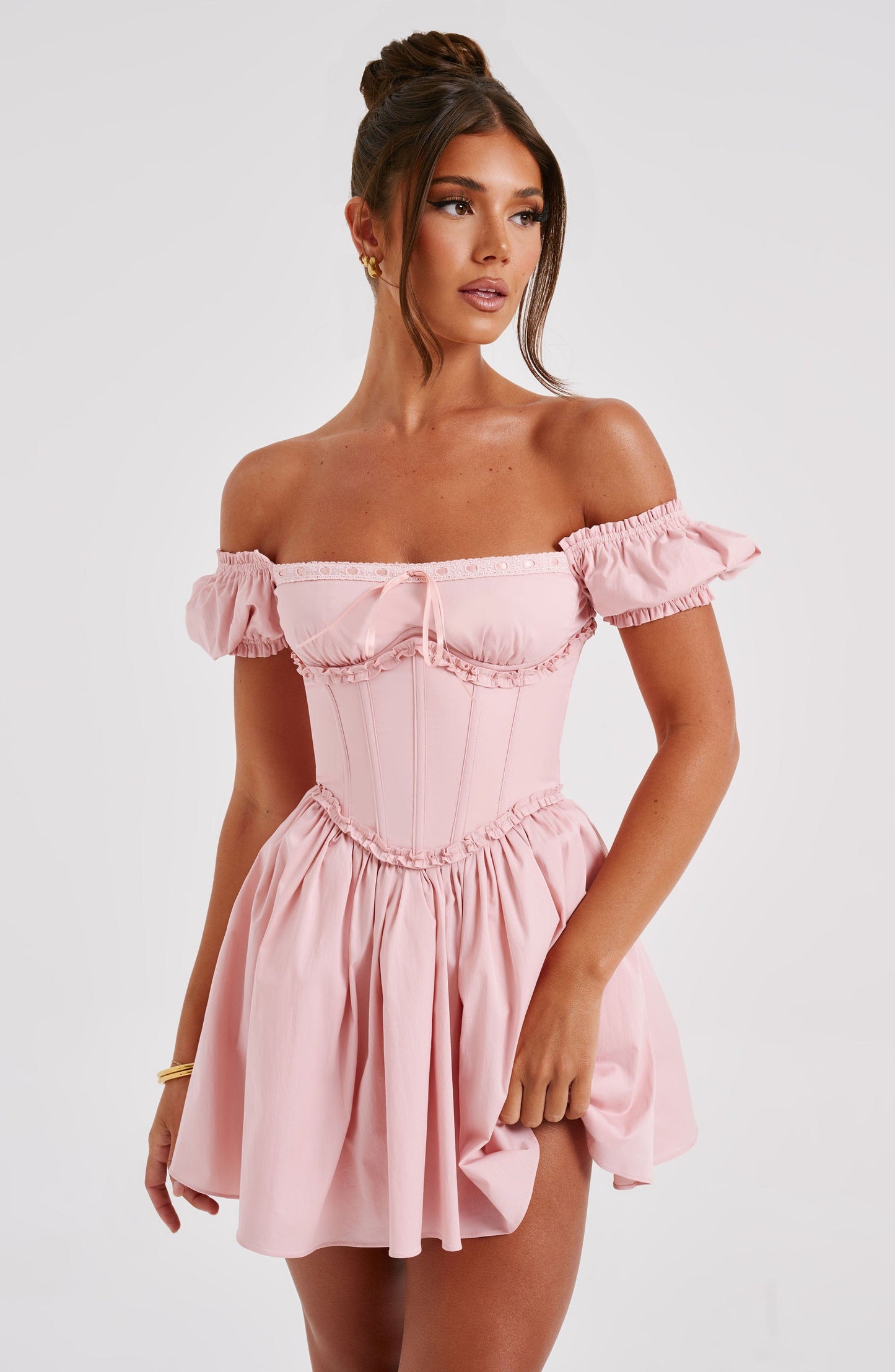 Penelope Mini Elbise - Blush