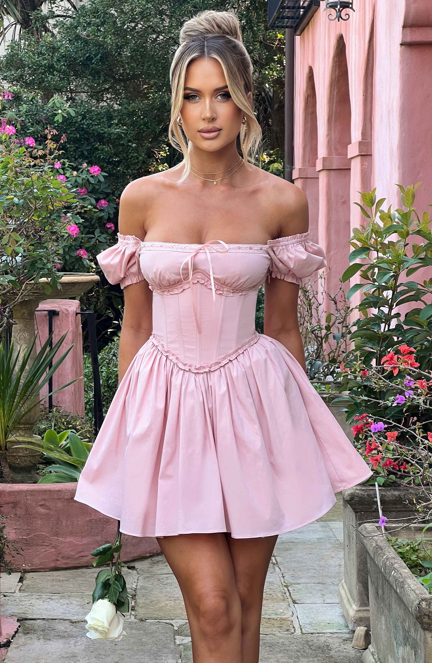 Penelope Mini Elbise - Blush