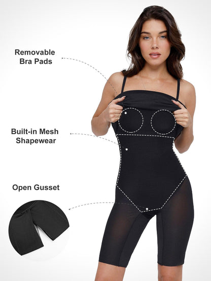 Bluetag Serinletici Shapewear İnceltici Midi Tüp Elbise