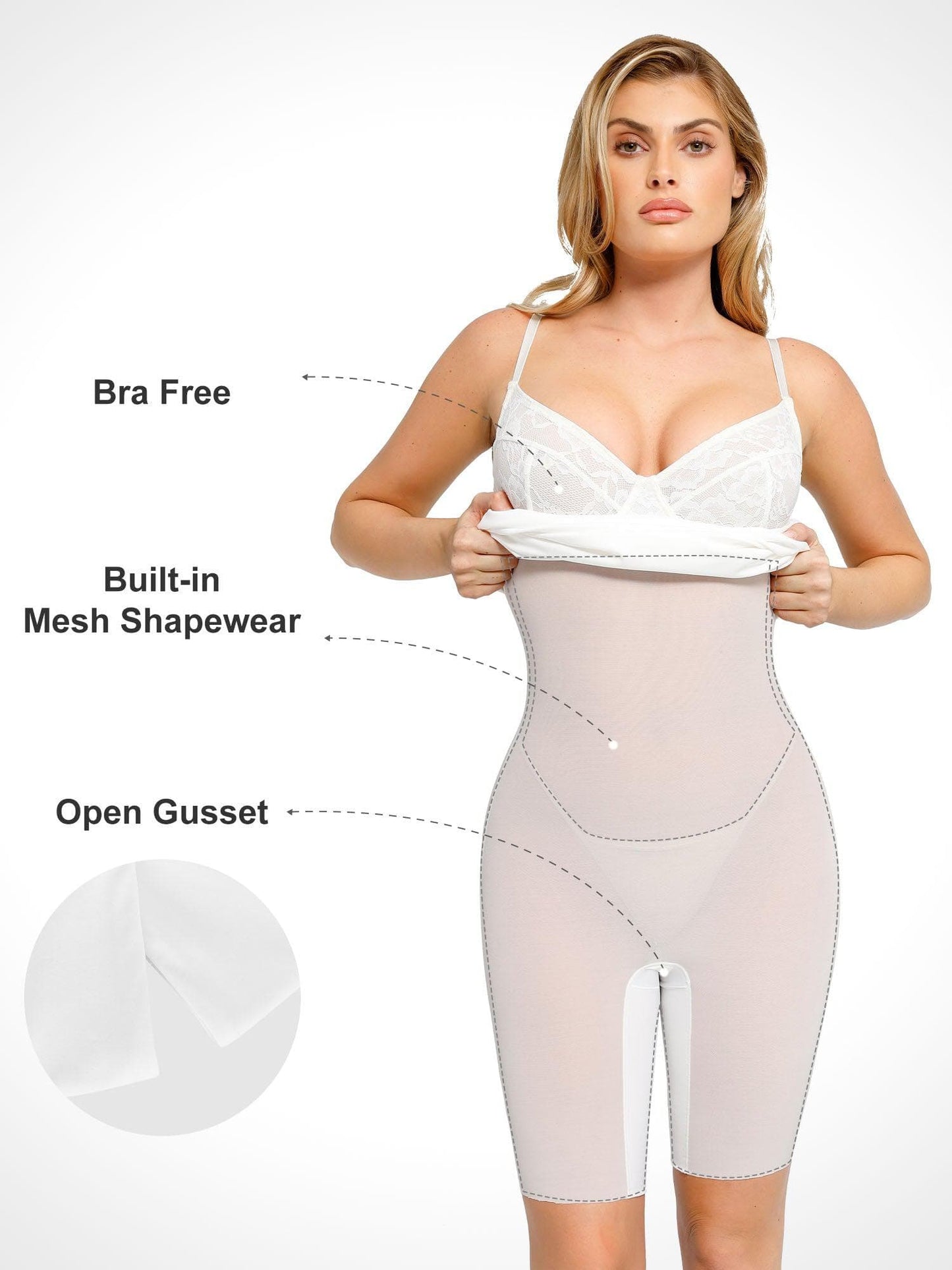 Shapewear Şekillendirici Dantel Korse Midi Slip Elbise