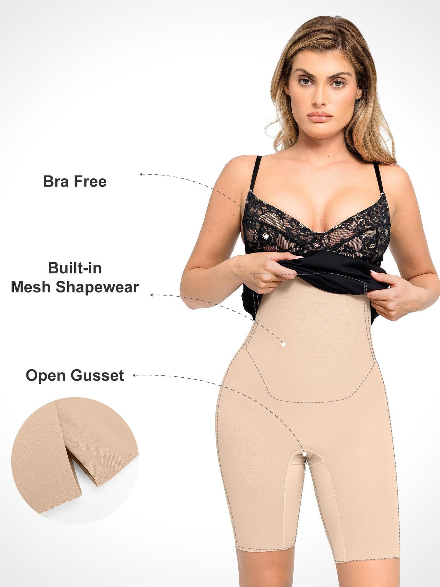 Shapewear Şekillendirici Dantel Korse Midi Slip Elbise