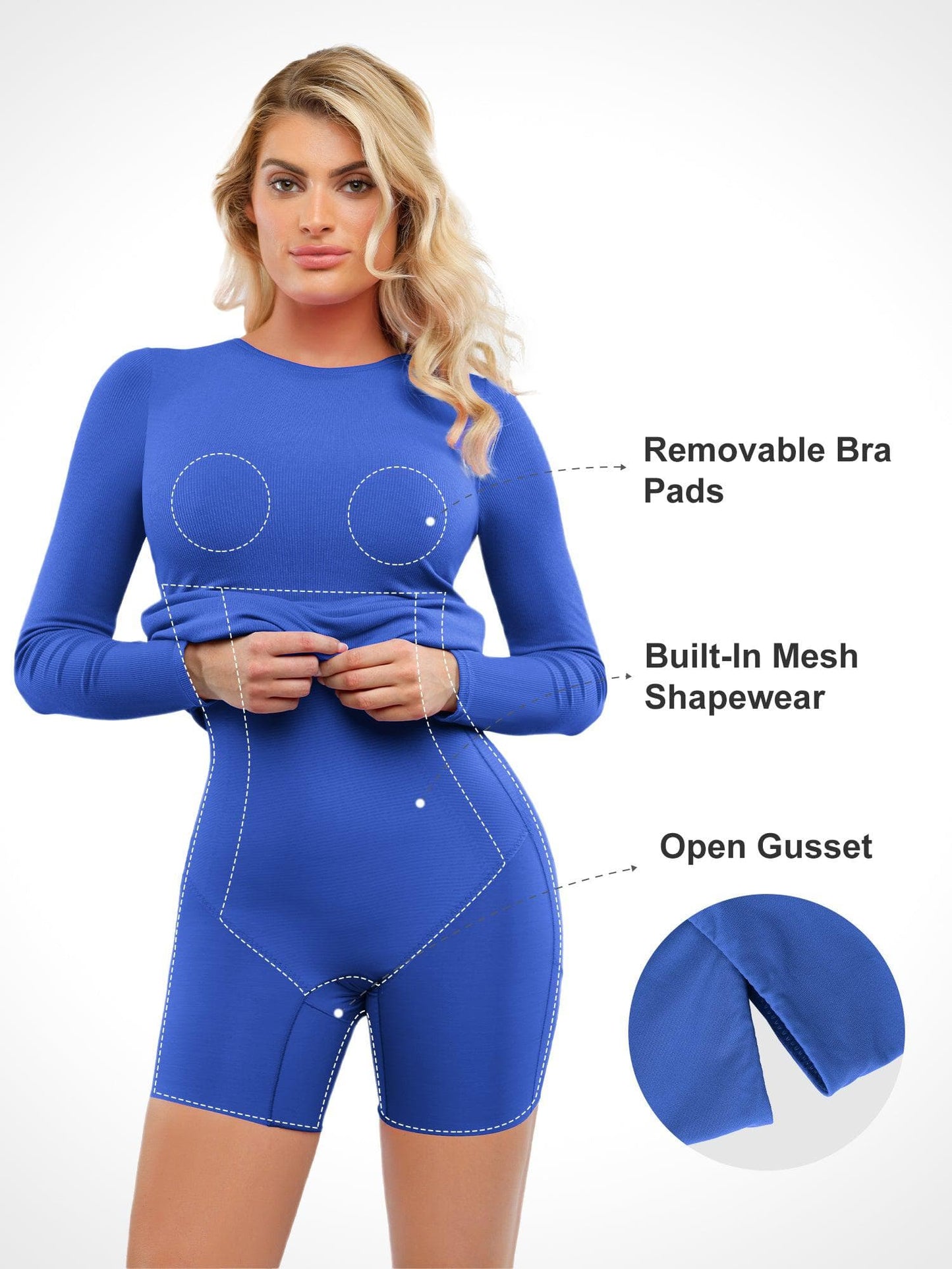 Shapewear Modal Uzun Kollu Bisiklet Yaka İnceltici Midi Elbise