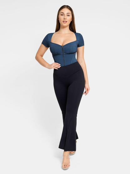 Shapewear Denim Şekillendirici Elbise veya Bodysuit veya Tulum