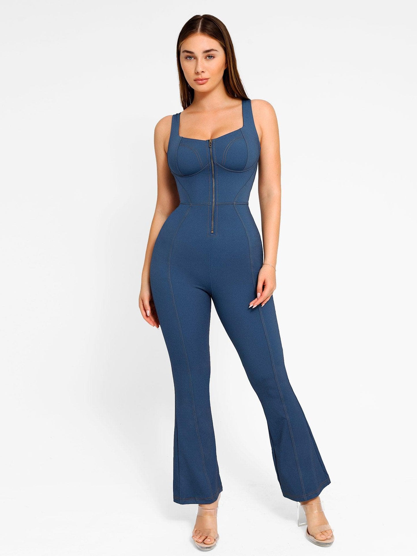 Shapewear Denim Şekillendirici Elbise veya Bodysuit veya Tulum