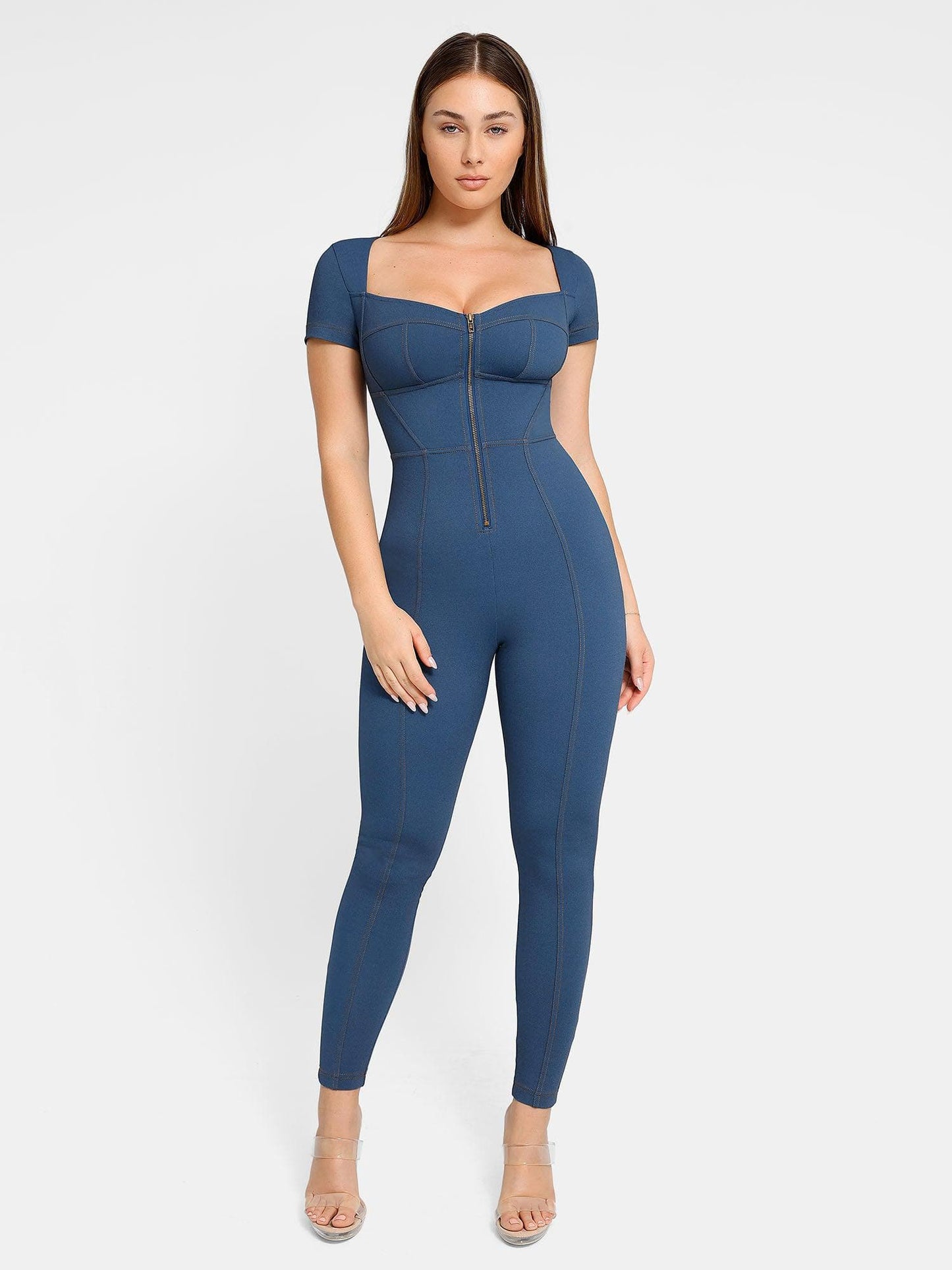 Shapewear Denim Şekillendirici Elbise veya Bodysuit veya Tulum