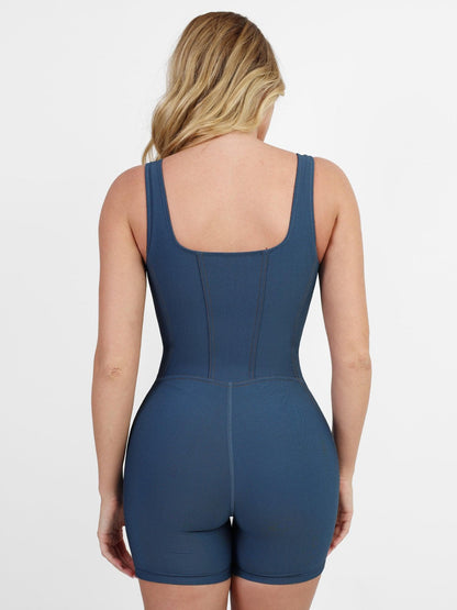 Dahili Şekillendirici Denim Bodysuit Veya Romper Veya Elbiseler