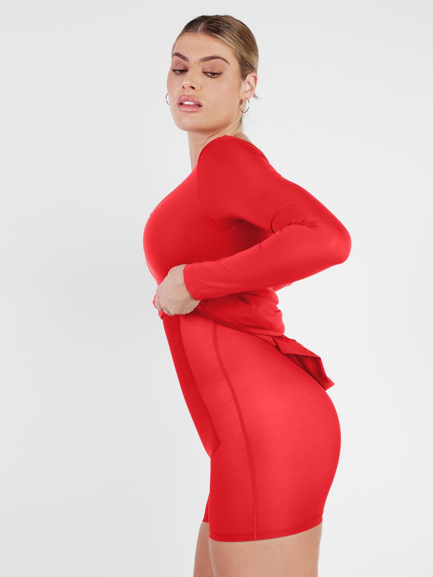 Shapewear Elbiseler Uzun Kollu Yırtmaçlı