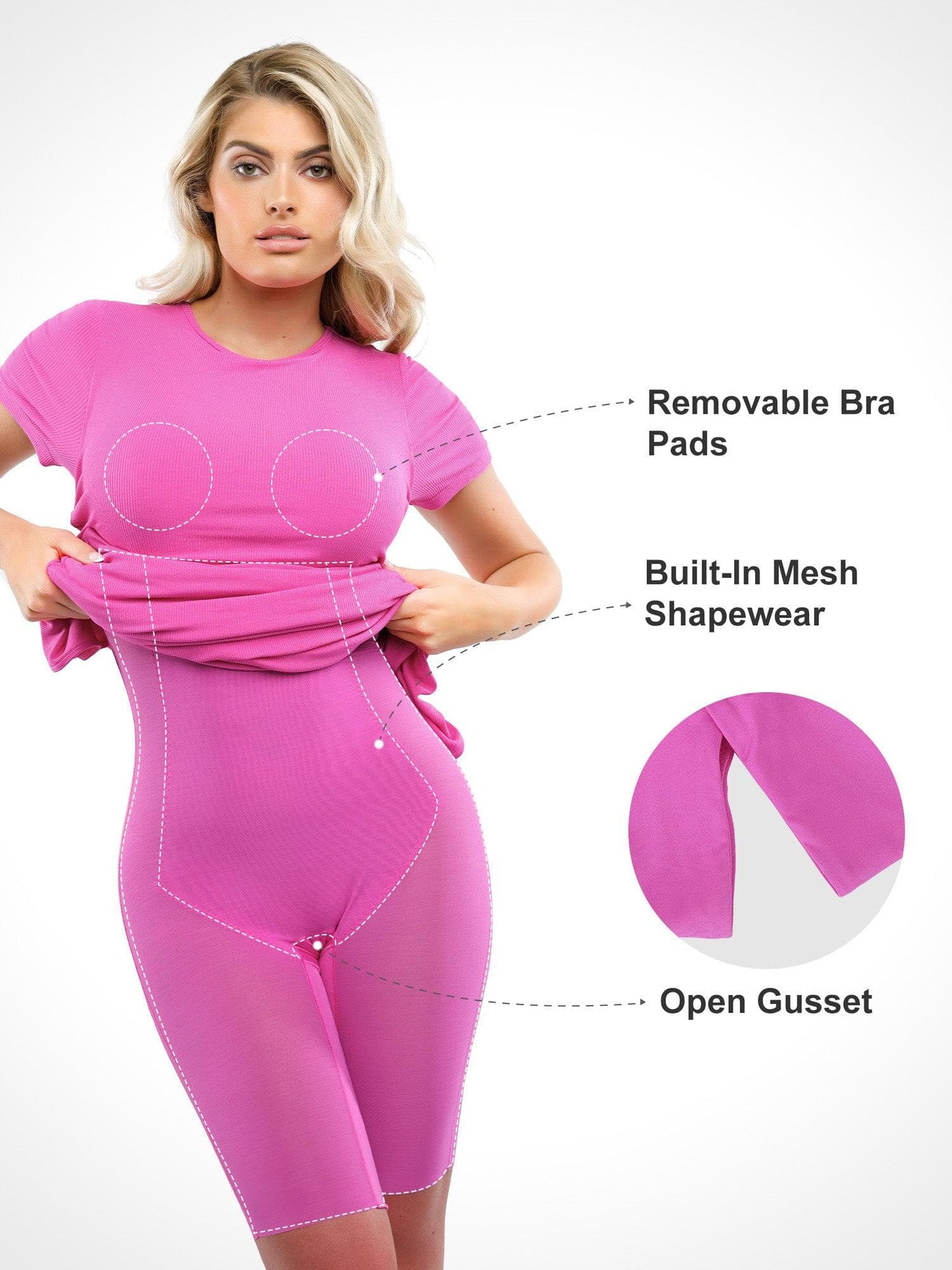 Shapewear Modal Kısa Kollu Takma Yaka İnceltici Maksi Elbise