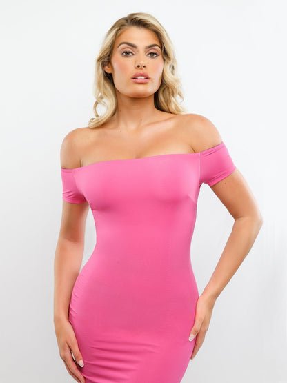 Shapewear Omuzları Açık Karın Kontrollü Toparlayıcı Maksi Elbise İçerdekiler İçin