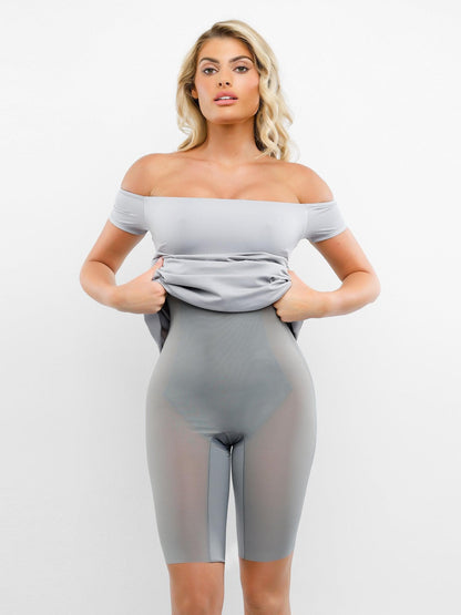 Shapewear Omuzları Açık Karın Kontrollü Toparlayıcı Maksi Elbise