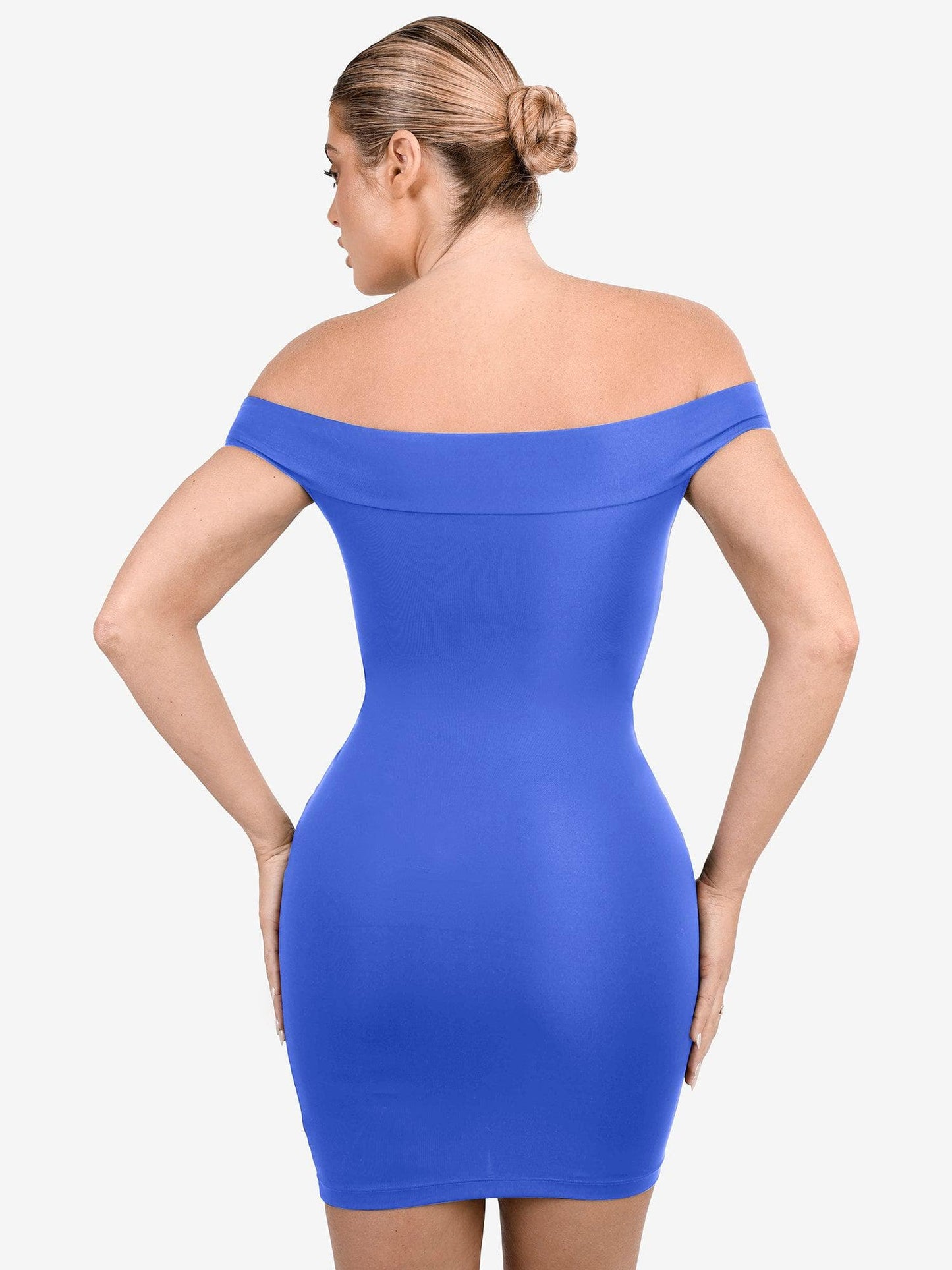 Shapewear Omuzları Açık Bodycon Mini Elbise