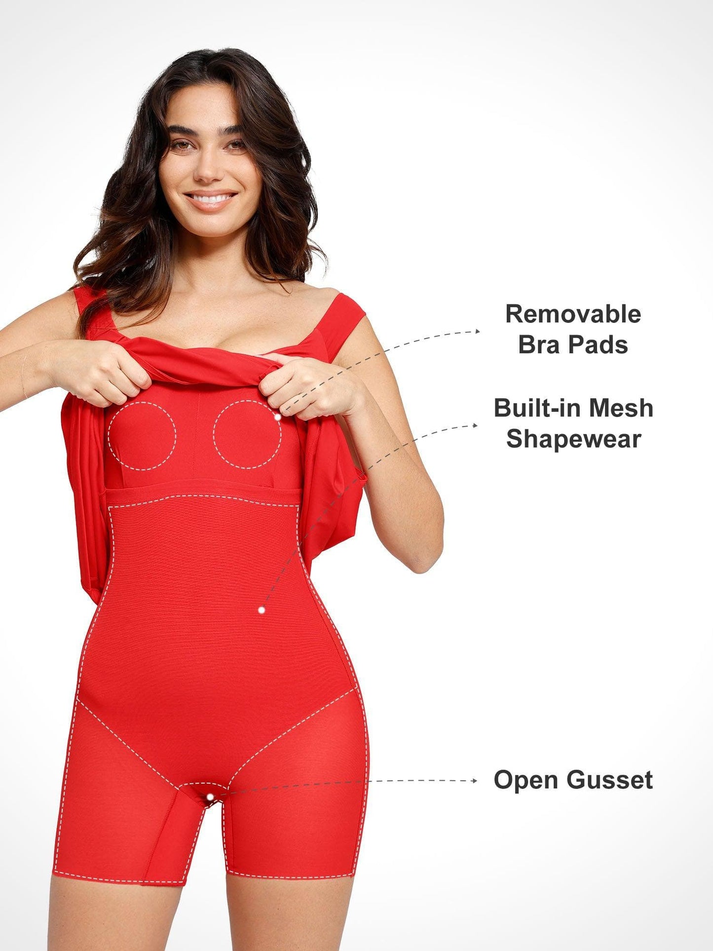 Shapewear Omuzları Açık Yandan Yırtmaçlı İnceltici Maksi Elbise