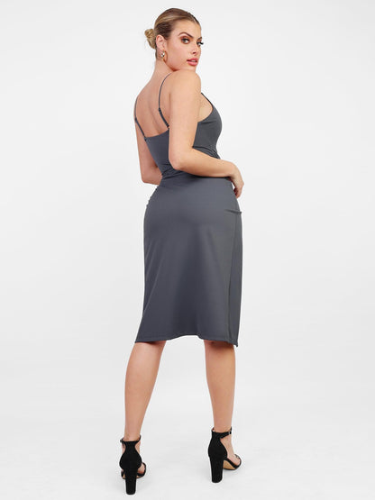 Shapewear Şekillendirici Wrap Midi Slip Elbise