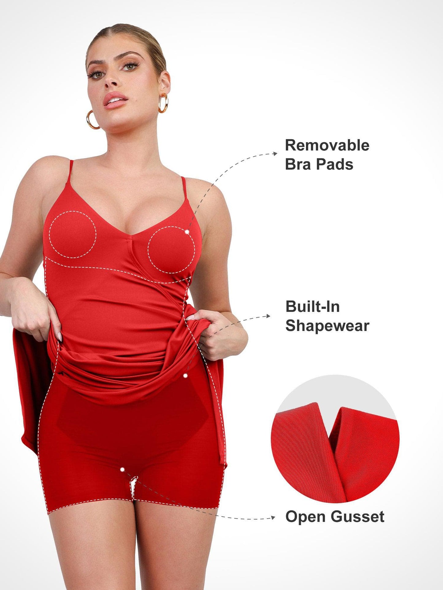 Shapewear Şekillendirici Wrap Midi Slip Elbise