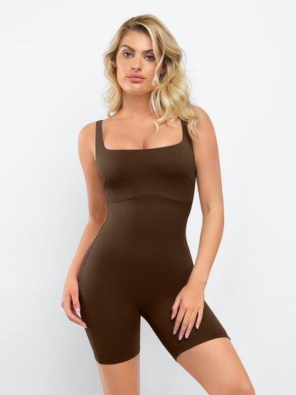 Shapewear Romper İnceltici Egzersiz Kare Yaka