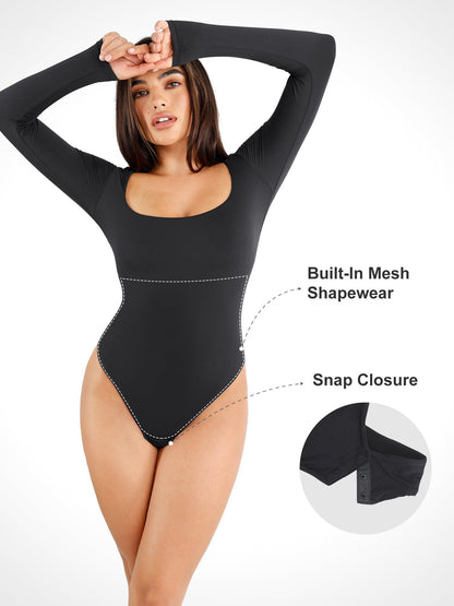 Shapewear Cloudsense Uzun Kollu Dikişsiz Bodysuit