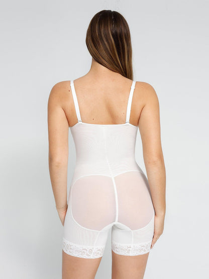 Shapewear Dantel Derin V Yaka Bodysuits veya Suni Deri Etekler