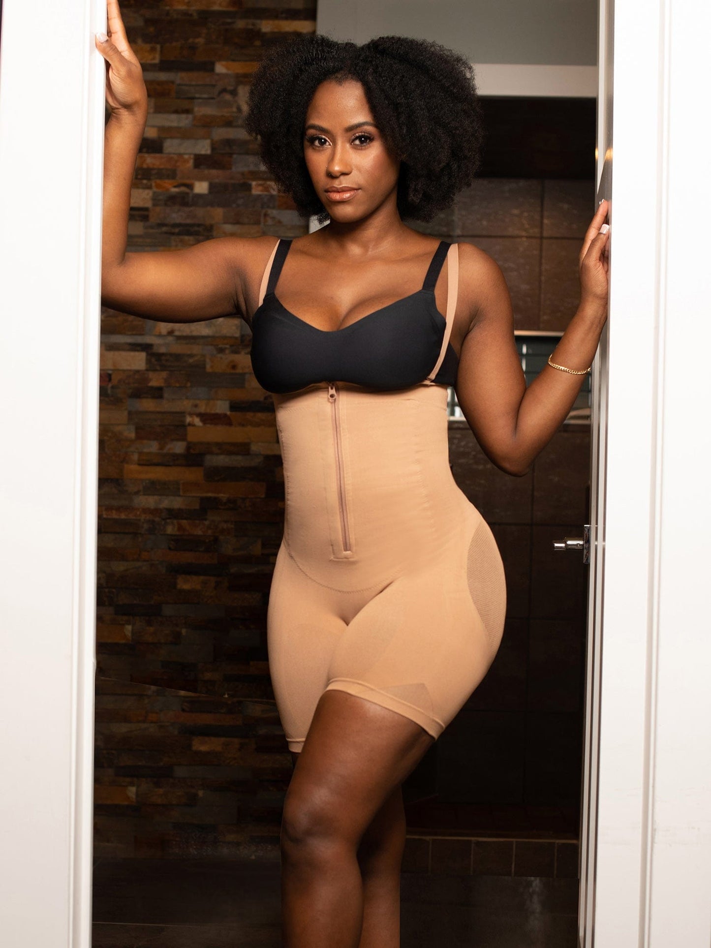 Shapewear File Karın Kontrollü Kalça Şekillendirici Bodysuit