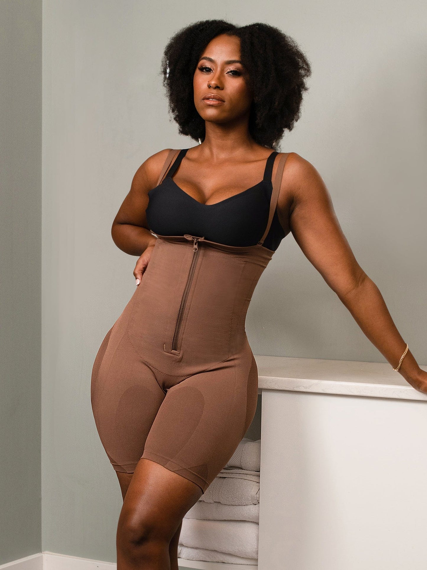 Shapewear File Karın Kontrollü Kalça Şekillendirici Bodysuit