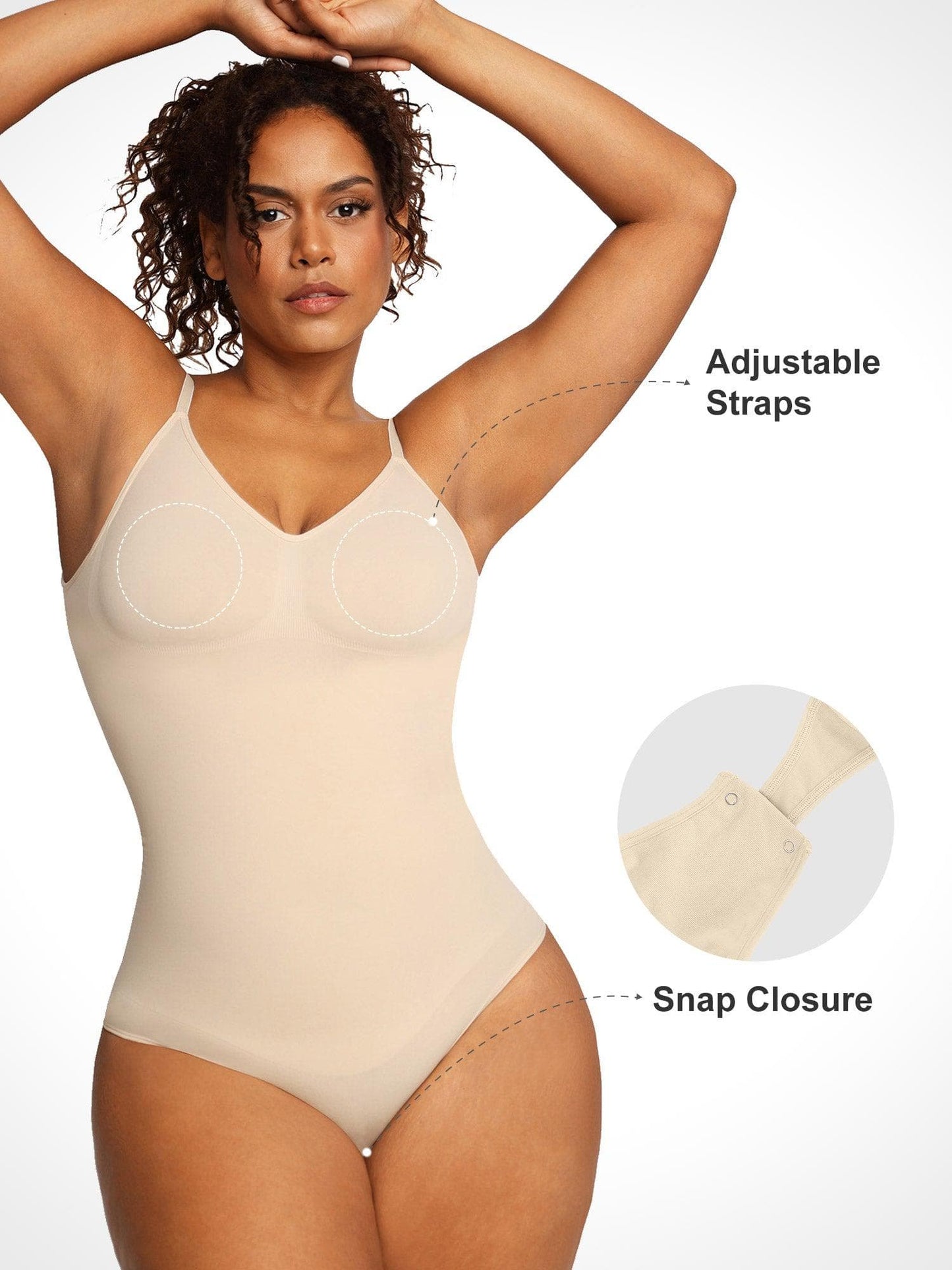 Shapewear Dikişsiz Düşük Sırt Karın Kontrol Tanga Bodysuit