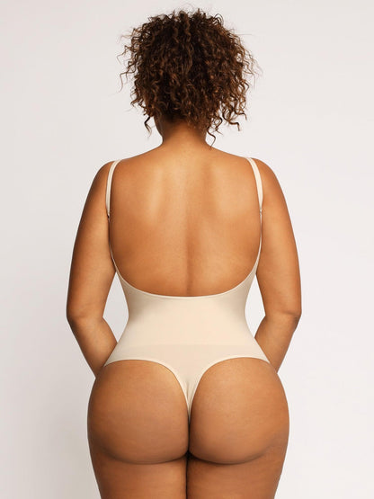 Shapewear Dikişsiz Düşük Sırt Karın Kontrol Tanga Bodysuit