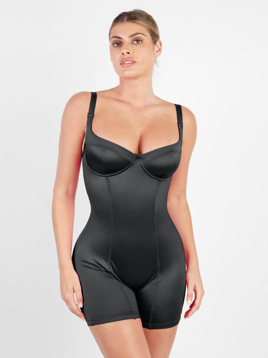 Shapewear Şekillendirici Parlaklık Diz Üstü Korse Romper