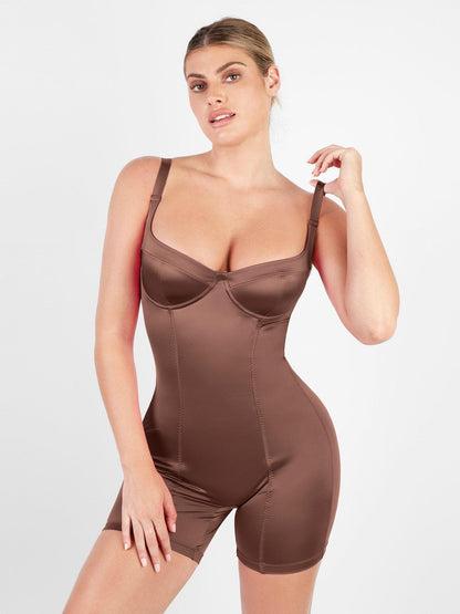 Metalik Parlak Shapewear Romper Veya Elbise Veya Tulum