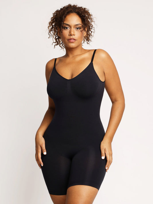 Shapewear Bel Sırt Karın Kontrollü Diz Üstü Bodysuit