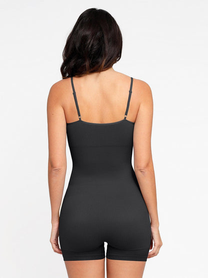 Shapewear Romper Dikişsiz Nervürlü Tank