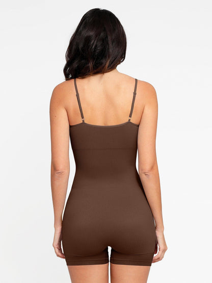 Shapewear Romper Dikişsiz Nervürlü Tank