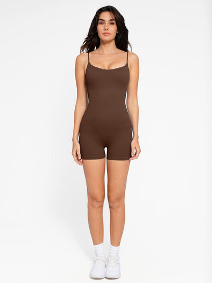 Shapewear Romper Dikişsiz Nervürlü Tank