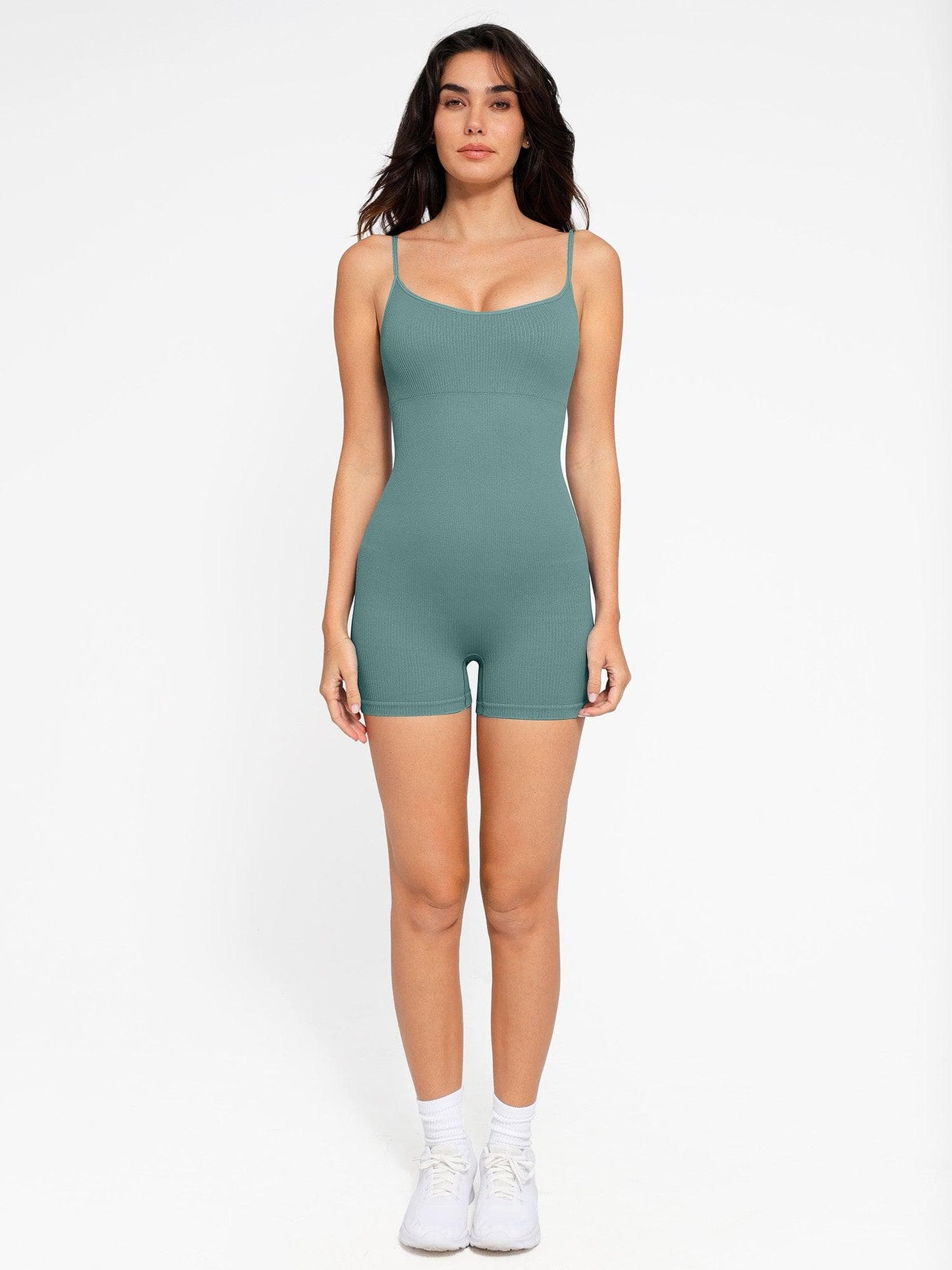 Shapewear Romper Dikişsiz Nervürlü Tank