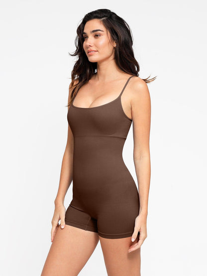 Shapewear Romper Dikişsiz Nervürlü Tank