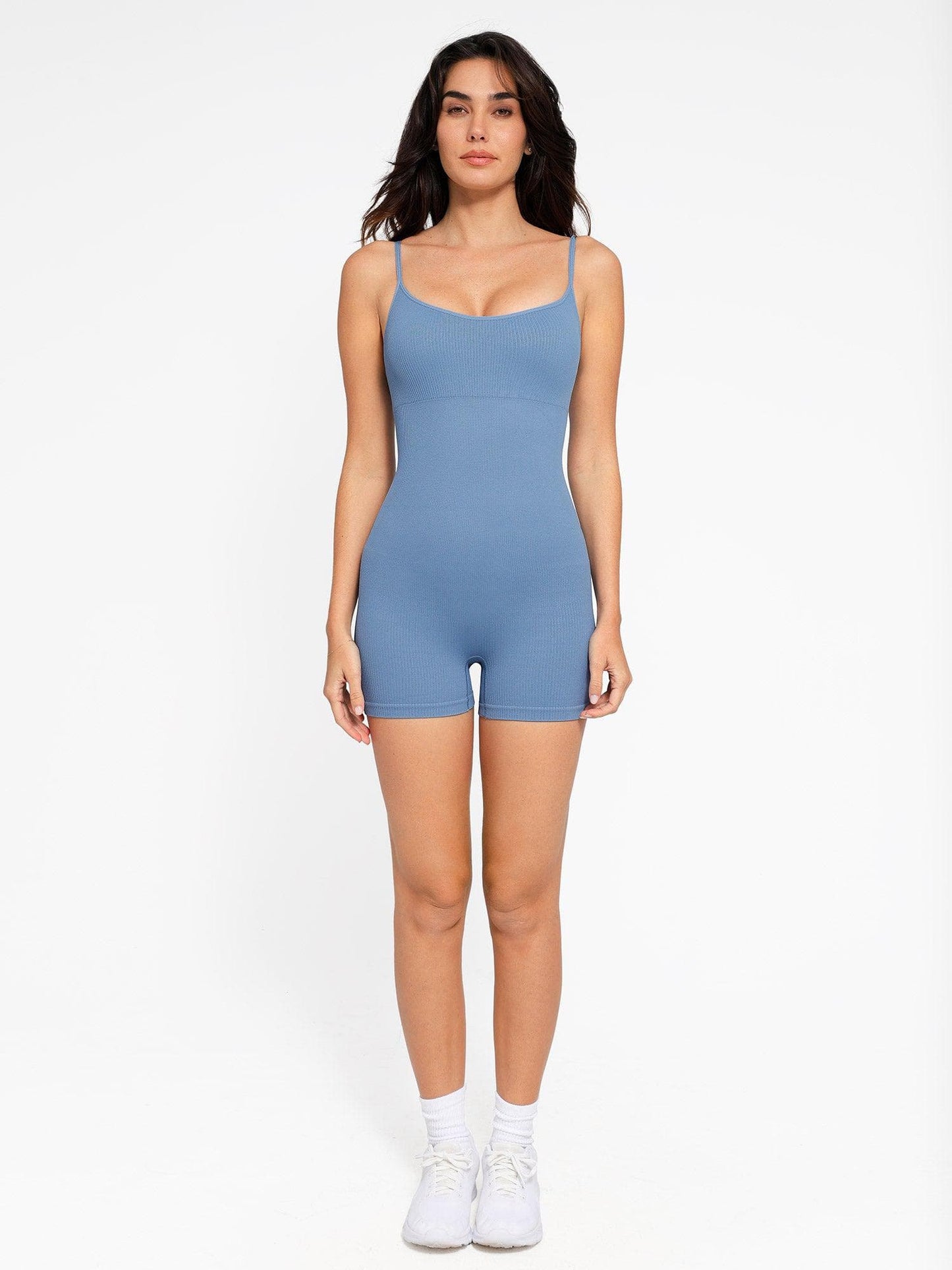 Shapewear Romper Dikişsiz Nervürlü Tank