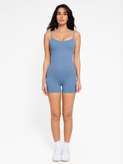 Shapewear Romper Dikişsiz Nervürlü Tank