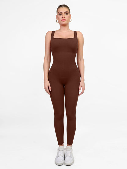 Shapewear Tulum Dikişsiz Kare Yaka Tek Parça Spor