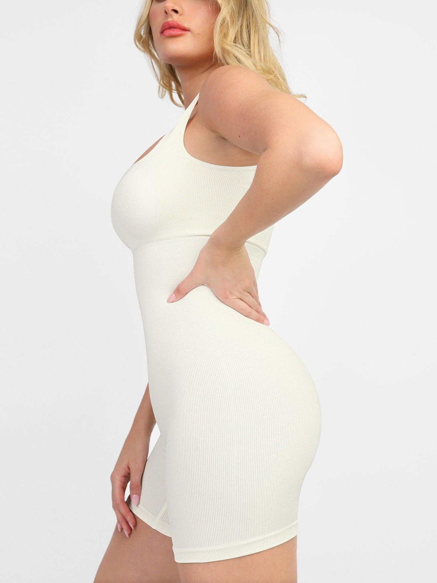 Shapewear Kare Yaka Dikişsiz Toparlayıcı Spor Tulum