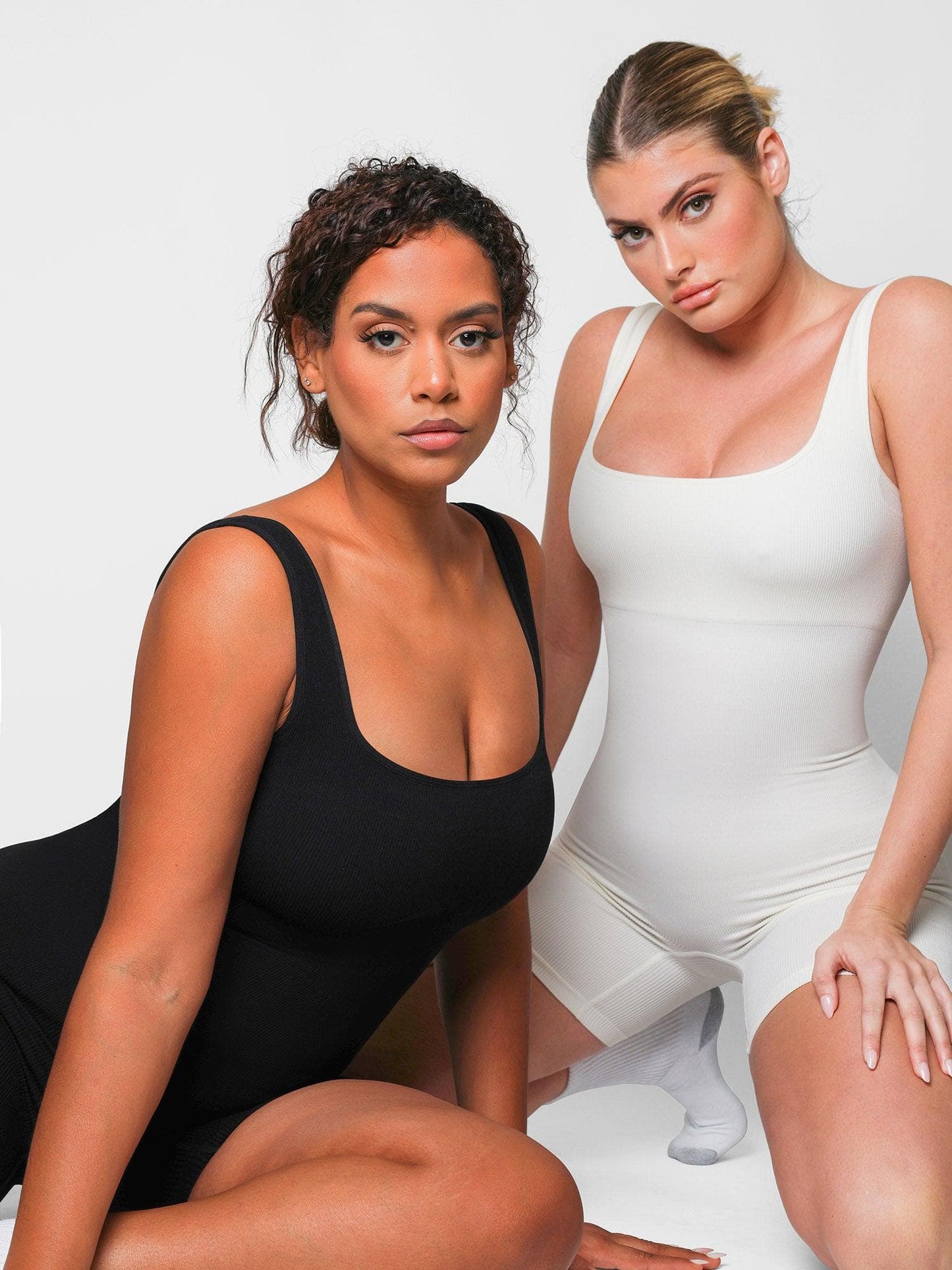 Shapewear Dikişsiz Kare Yaka Egzersiz Tulumu veya Romper