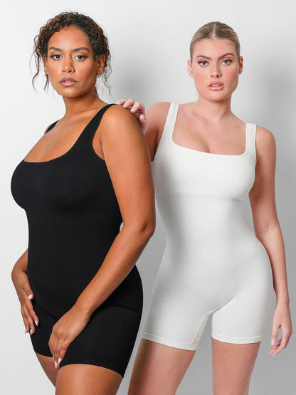 Shapewear Dikişsiz Kare Yaka Egzersiz Tulumu veya Romper