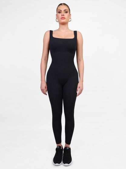 Shapewear Dikişsiz Kare Yaka Egzersiz Tulumu veya Romper