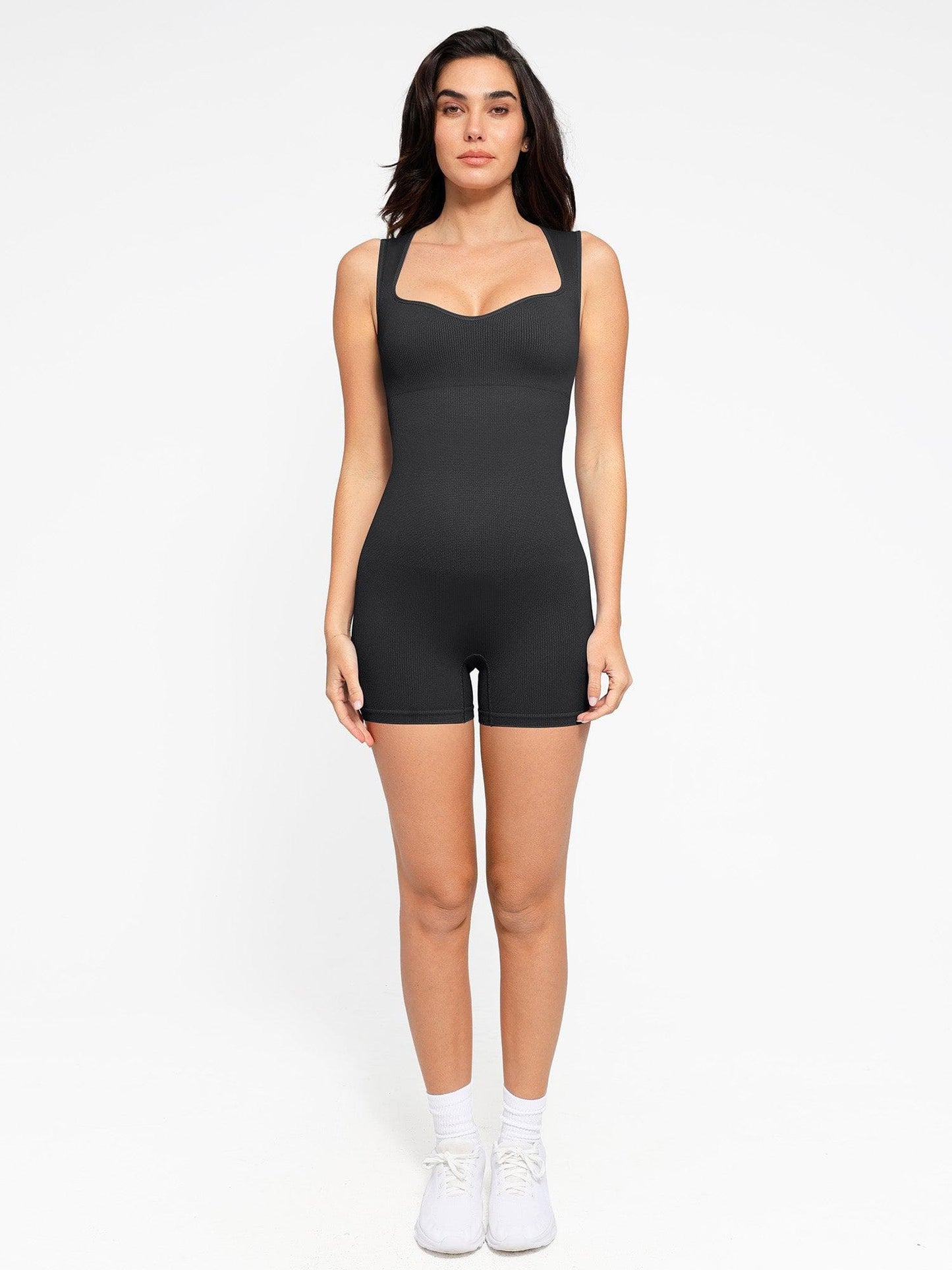 Shapewear Romper Dikişsiz Kalp Yaka