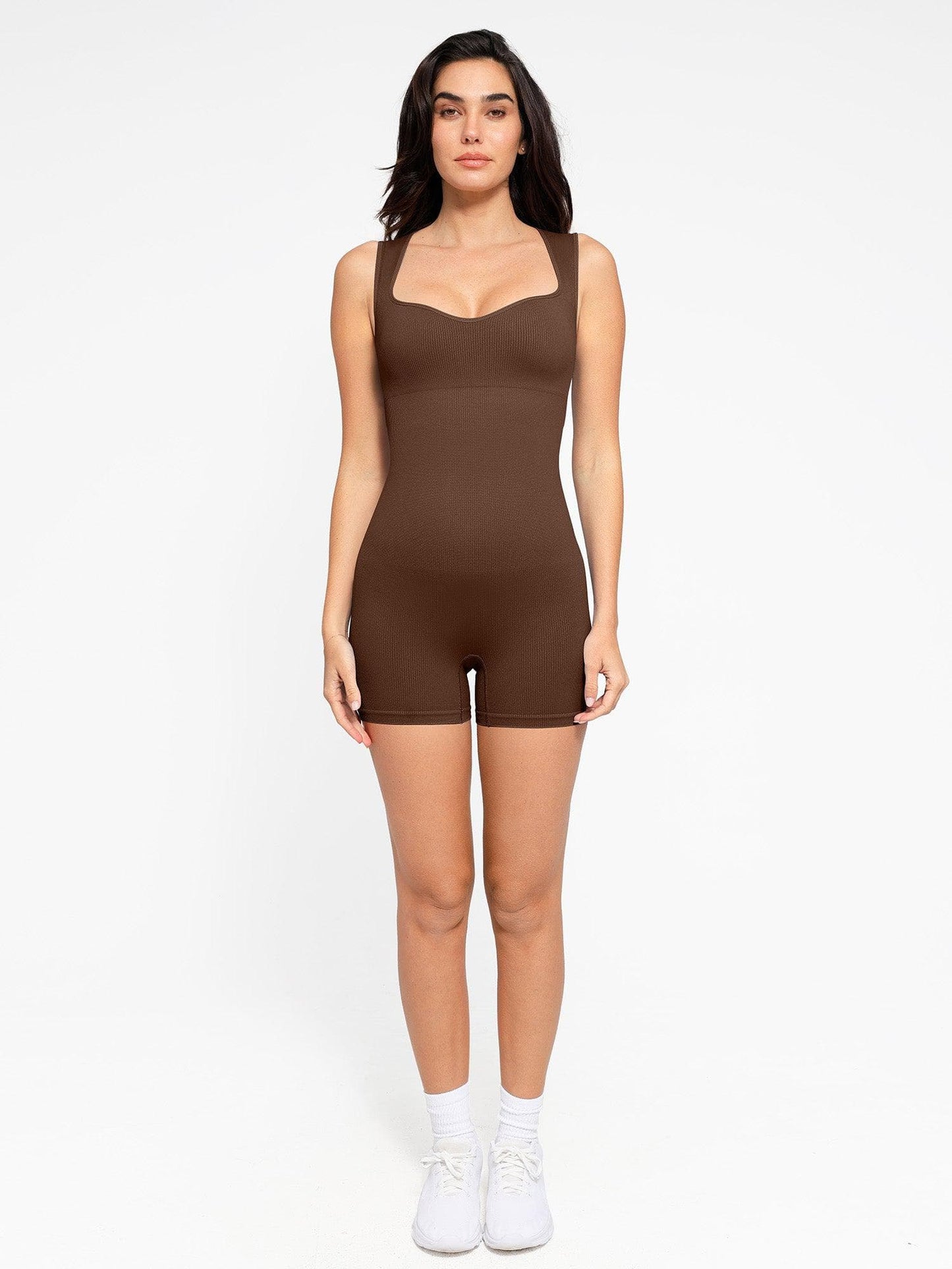 Shapewear Romper Dikişsiz Kalp Yaka