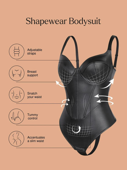 Shapewear Suni Deri Kum Saati Korse Bodysuit