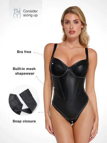 Shapewear Suni Deri Kum Saati Korse Bodysuit