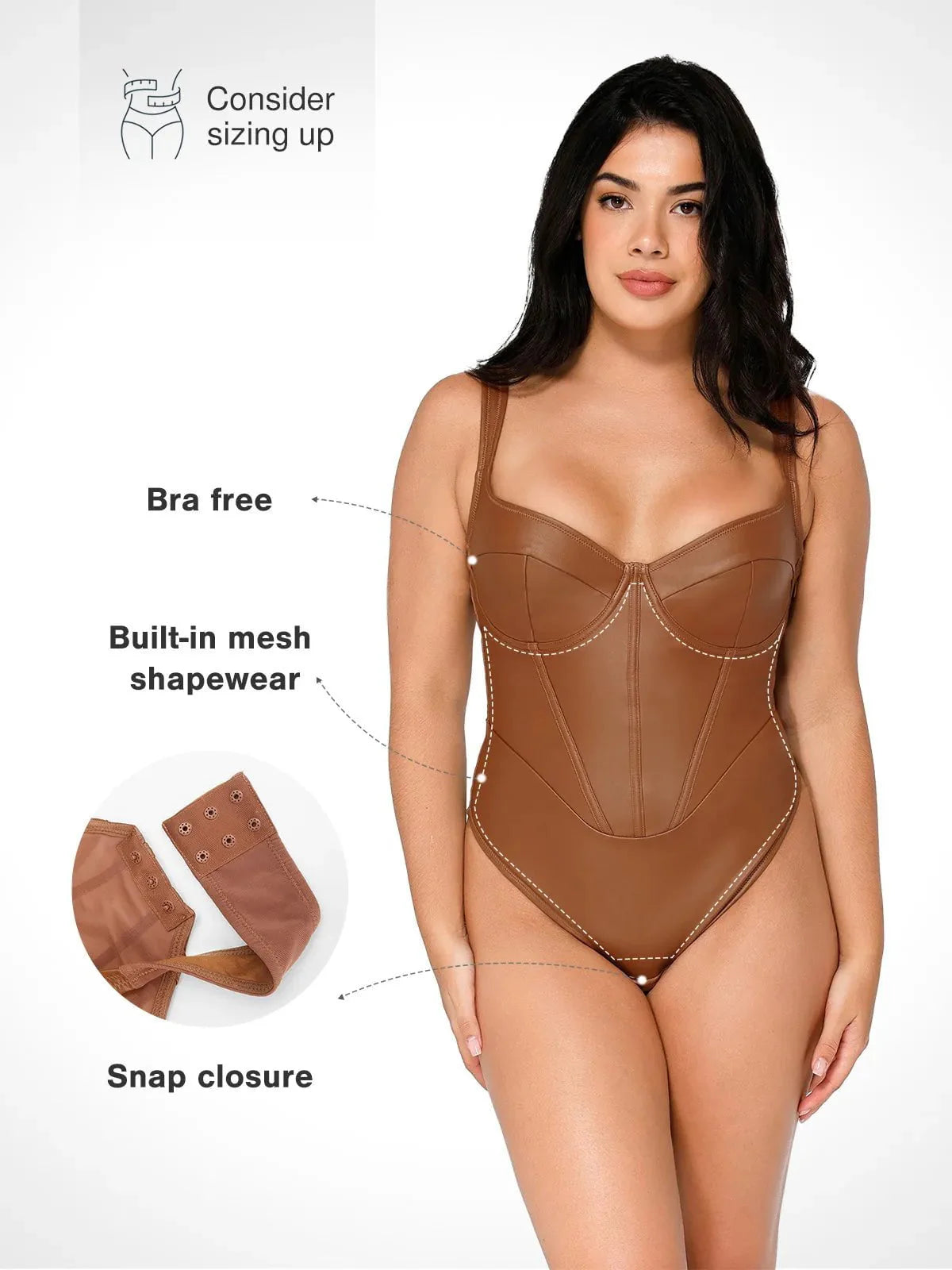 Shapewear Suni Deri Kum Saati Korse Bodysuit