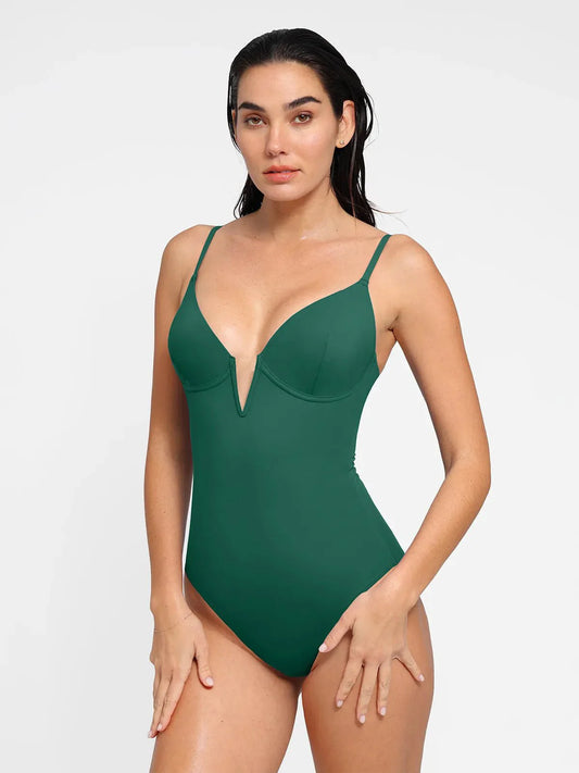 Shapewear Derin V İnceltici Tek Parça Mayo