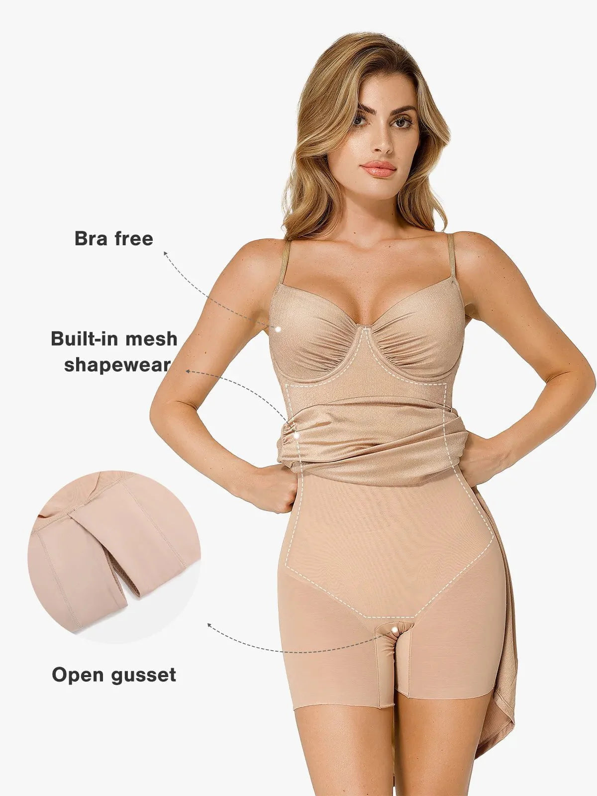 Shapewear Dantelli Parlatıcı Şekillendirici Maksi Slip Elbise