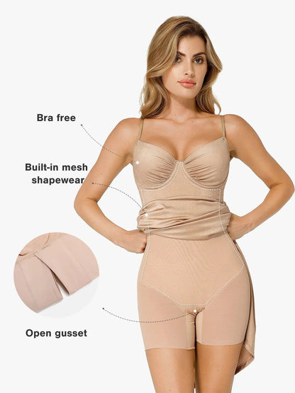 Shapewear Dantelli Parlatıcı Şekillendirici Maksi Slip Elbise